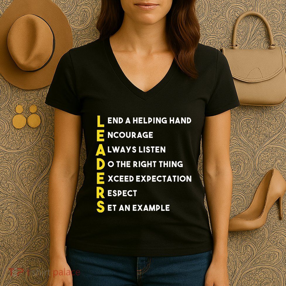 Leader Definition Leadership Office Teamwork Influencer Boss Women's V-Neck T-Shirt