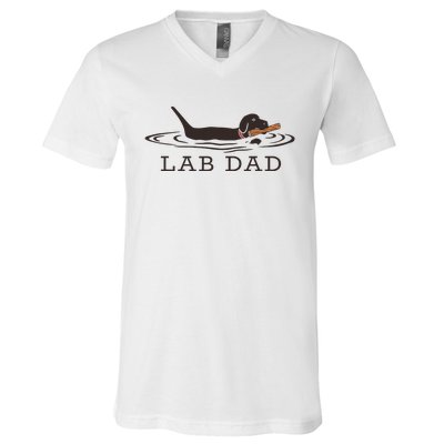 Lab Dad Labrador Retriever Dog Owner V-Neck T-Shirt