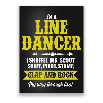 Linedance Dancer Line Dancer Rock Music Dancer Gift Poster