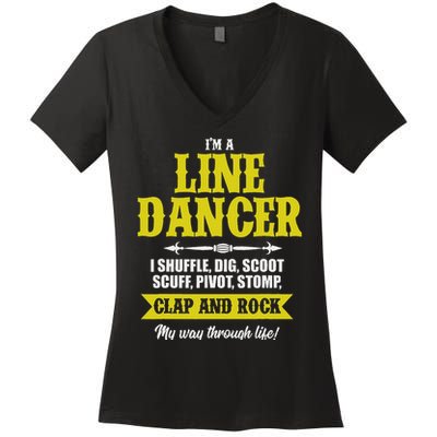 Linedance Dancer Line Dancer Rock Music Dancer Gift Women's V-Neck T-Shirt
