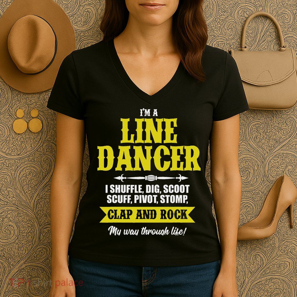 Linedance Dancer Line Dancer Rock Music Dancer Gift Women's V-Neck T-Shirt