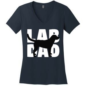 Lab Dad Labrador Retriever Dad Gift For Dog Dads Women's V-Neck T-Shirt