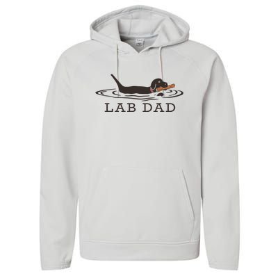 Lab Dad Labrador Retriever Dog Owner Performance Fleece Hoodie