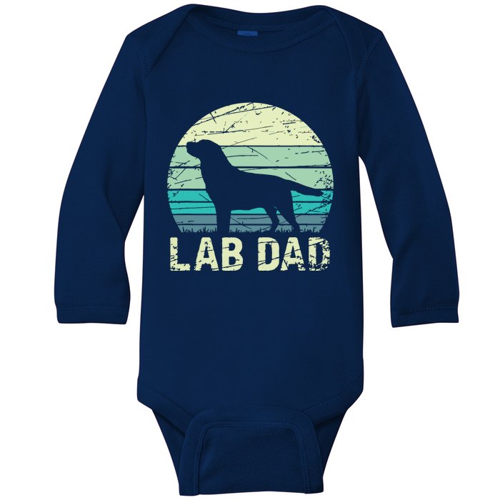 Lab Dad Labrador Baby Long Sleeve Bodysuit