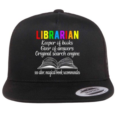 Librarian Definition Library Worker Day Flat Bill Trucker Hat