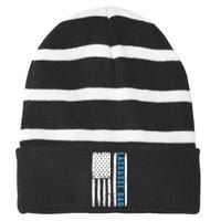 Lacrosse Dad Lacrosse Gifts Funny Lacrosse Dad Lacrosse Goalie Funny Sports Striped Beanie with Solid Band