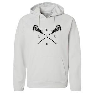 Lax Dad Lacrosse For Lacrosse Player Performance Fleece Hoodie