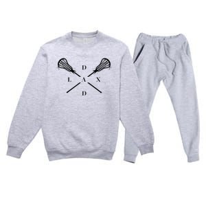 Lax Dad Lacrosse For Lacrosse Player Premium Crewneck Sweatsuit Set