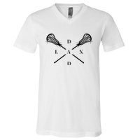 Lax Dad Lacrosse For Lacrosse Player V-Neck T-Shirt