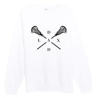 Lax Dad Lacrosse For Lacrosse Player Premium Crewneck Sweatshirt