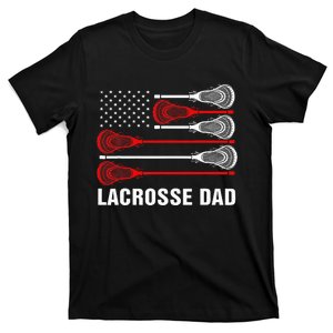 Lacrosse Dad Lax Dad Usa Flag Patriotic T-Shirt