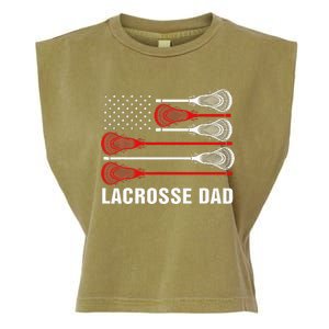 Lacrosse Dad Lax Dad Usa Flag Patriotic Garment-Dyed Women's Muscle Tee