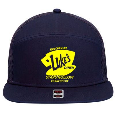 Lukes Diner 7 Panel Mesh Trucker Snapback Hat