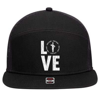 Love Drum Major Cool Marching Band Director 7 Panel Mesh Trucker Snapback Hat