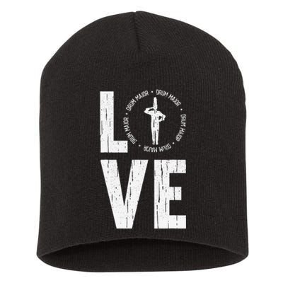 Love Drum Major Cool Marching Band Director Short Acrylic Beanie