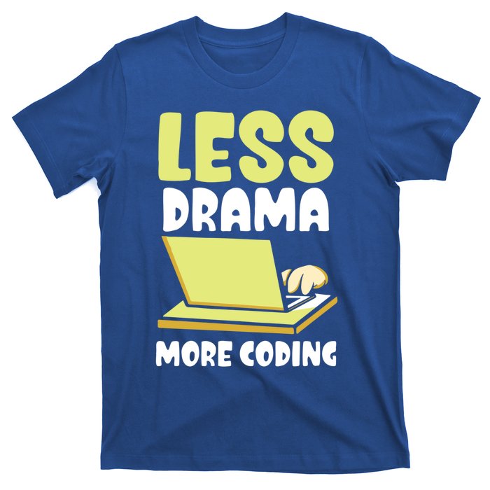 Less Drama More Coding Programmer Programming Coder Code It Gift T-Shirt