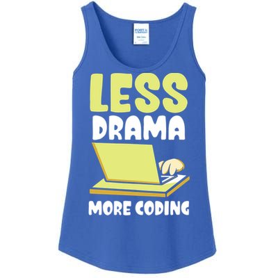 Less Drama More Coding Programmer Programming Coder Code It Gift Ladies Essential Tank