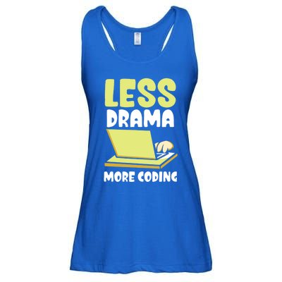 Less Drama More Coding Programmer Programming Coder Code It Gift Ladies Essential Flowy Tank