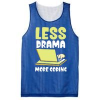 Less Drama More Coding Programmer Programming Coder Code It Gift Mesh Reversible Basketball Jersey Tank