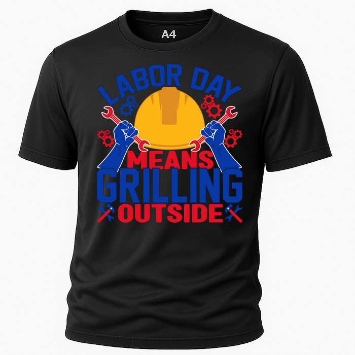 Labor Day Means Grilling Outside Labor Day Gift Cooling Performance Crew T-Shirt