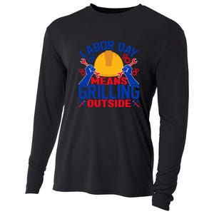 Labor Day Means Grilling Outside Labor Day Gift Cooling Performance Long Sleeve Crew