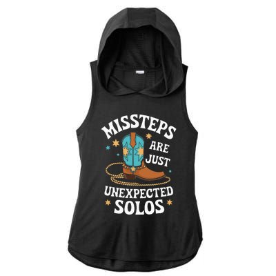 Line Dancing Missteps Are Just Unexpected Solos Line Dancer Ladies PosiCharge Tri-Blend Wicking Draft Hoodie Tank