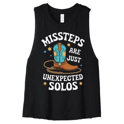 Line Dancing Missteps Are Just Unexpected Solos Line Dancer Women's Racerback Cropped Tank