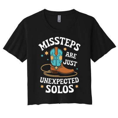 Line Dancing Missteps Are Just Unexpected Solos Line Dancer Women's Crop Top Tee