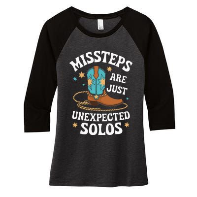 Line Dancing Missteps Are Just Unexpected Solos Line Dancer Women's Tri-Blend 3/4-Sleeve Raglan Shirt