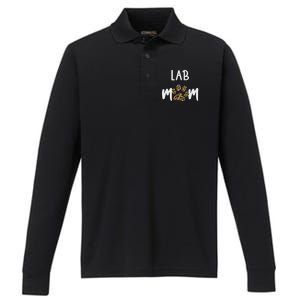 Lab Dog Mom Gift Funny Labrador Retriever Dog Lover Cool Gift Performance Long Sleeve Polo