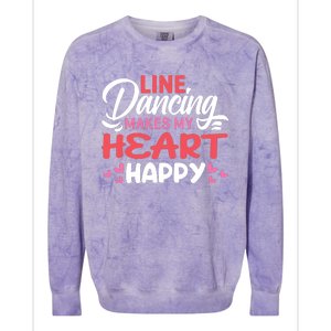 Line Dancing Makes My Heart Happy Funny Line Colorblast Crewneck Sweatshirt