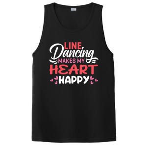 Line Dancing Makes My Heart Happy Funny Line PosiCharge Competitor Tank