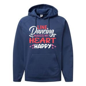 Line Dancing Makes My Heart Happy Funny Line Performance Fleece Hoodie