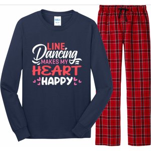 Line Dancing Makes My Heart Happy Funny Line Long Sleeve Pajama Set