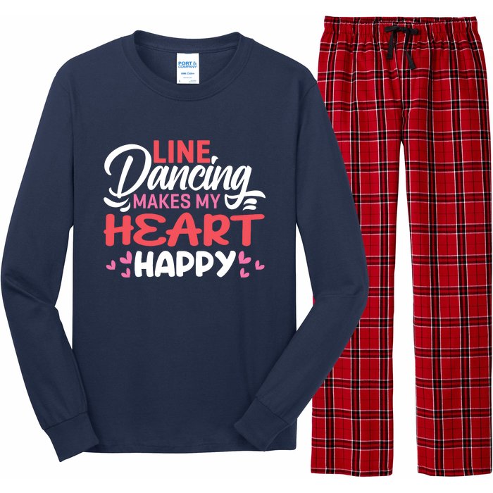 Line Dancing Makes My Heart Happy Funny Line Long Sleeve Pajama Set