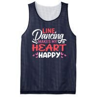 Line Dancing Makes My Heart Happy Funny Line Mesh Reversible Basketball Jersey Tank