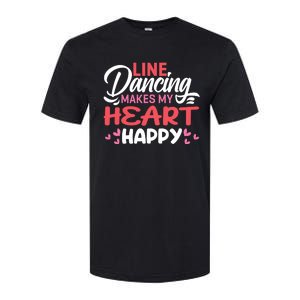 Line Dancing Makes My Heart Happy Funny Line Softstyle CVC T-Shirt