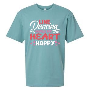 Line Dancing Makes My Heart Happy Funny Line Sueded Cloud Jersey T-Shirt