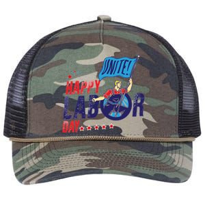 Labor Day Meaningful Gift Happy United Labor Day Proud Meaningful Gift Retro Rope Trucker Hat Cap