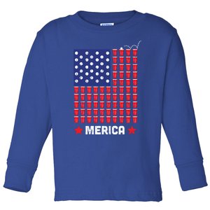 Labor Day Meaningful Gift Beer Pong Merica Cool Gift Toddler Long Sleeve Shirt