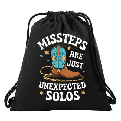 Line Dancing Missteps Are Just Unexpected Solos Line Dancer Drawstring Bag