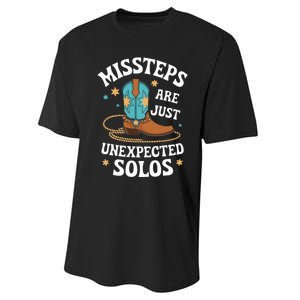 Line Dancing Missteps Are Just Unexpected Solos Line Dancer Performance Sprint T-Shirt