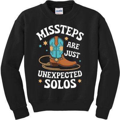 Line Dancing Missteps Are Just Unexpected Solos Line Dancer Kids Sweatshirt