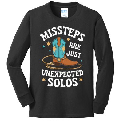 Line Dancing Missteps Are Just Unexpected Solos Line Dancer Kids Long Sleeve Shirt