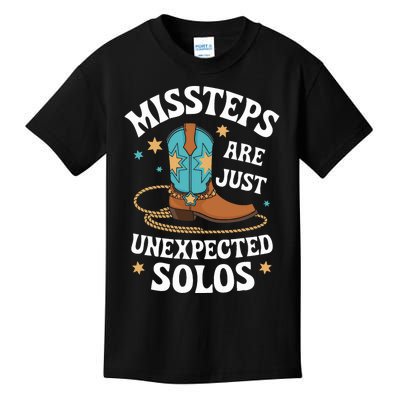 Line Dancing Missteps Are Just Unexpected Solos Line Dancer Kids T-Shirt