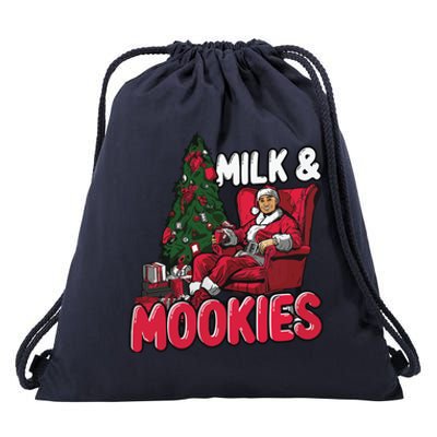 La Dodgers Milk & Mookies Christmas Drawstring Bag