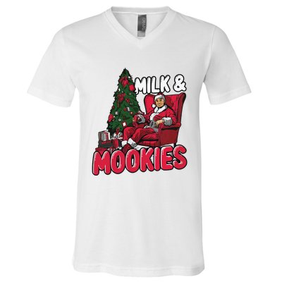 La Dodgers Milk & Mookies Christmas V-Neck T-Shirt