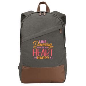 Line Dancing Makes My Heart Happy Cotton Canvas Backpack