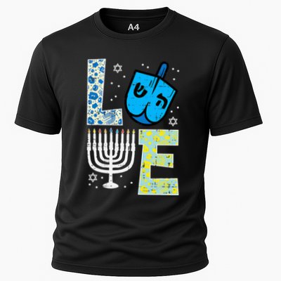 Love Dreidel Menorah Jew Hanukkah Chanukah  Performance Shirt