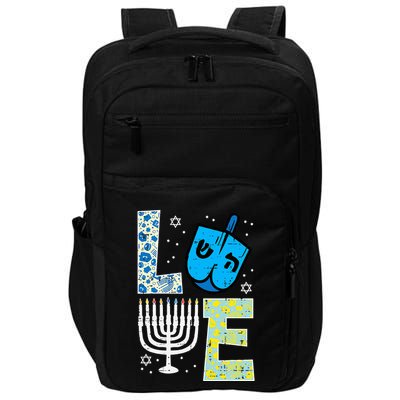 Love Dreidel Menorah Jew Hanukkah Chanukah  Impact Tech Backpack